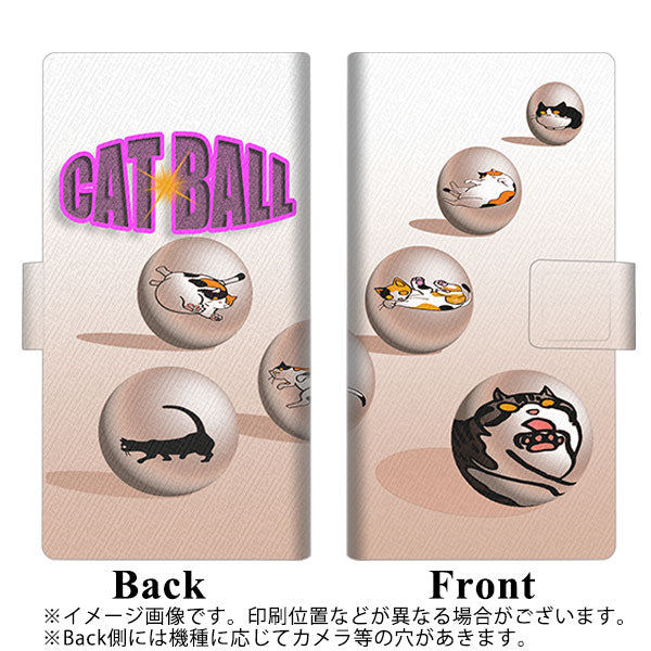 Galaxy M23 5G 高画質仕上げ プリント手帳型ケース ( 薄型スリム ) 【YA933 CAT BALL】