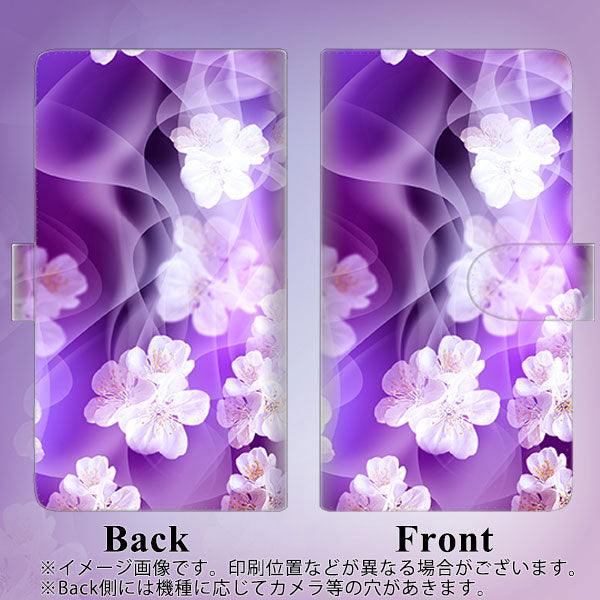 AQUOS wish4 SH-52E docomo 高画質仕上げ プリント手帳型ケース ( 通常型 ) 【1211 桜とパープルの風】