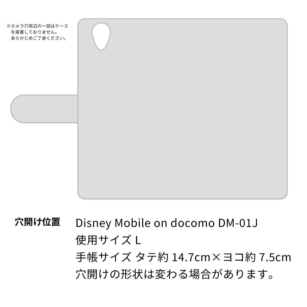Disney Mobile DM-01J スマホショルダー 【 手帳型 Simple 名入れ 長さ調整可能ストラップ付き 】 耐衝撃