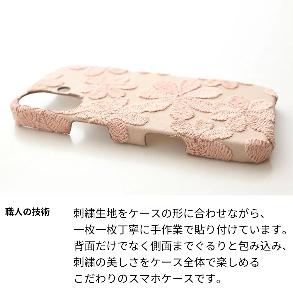 iPhone16 Pro ラテフラワー 刺繍 花柄 まるっと全貼りハードケース スマホケース