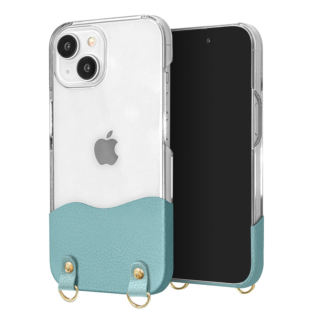 iPhone17 Pro Max ちょいまる シュリンク姫路レザー 透明クリアケース スマホショルダー