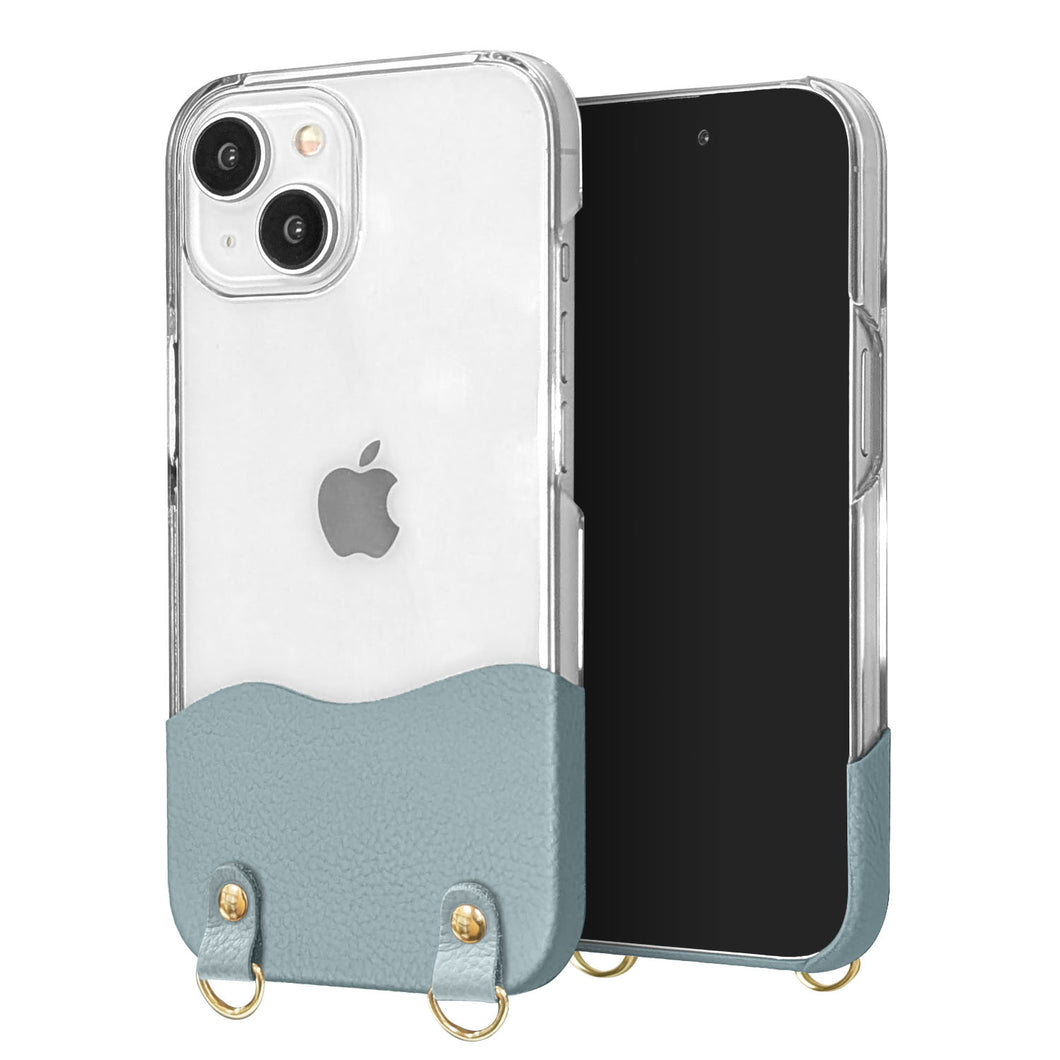 AQUOS wish5 SH-M32 ちょいまる シュリンク姫路レザー 透明クリアケース スマホショルダー