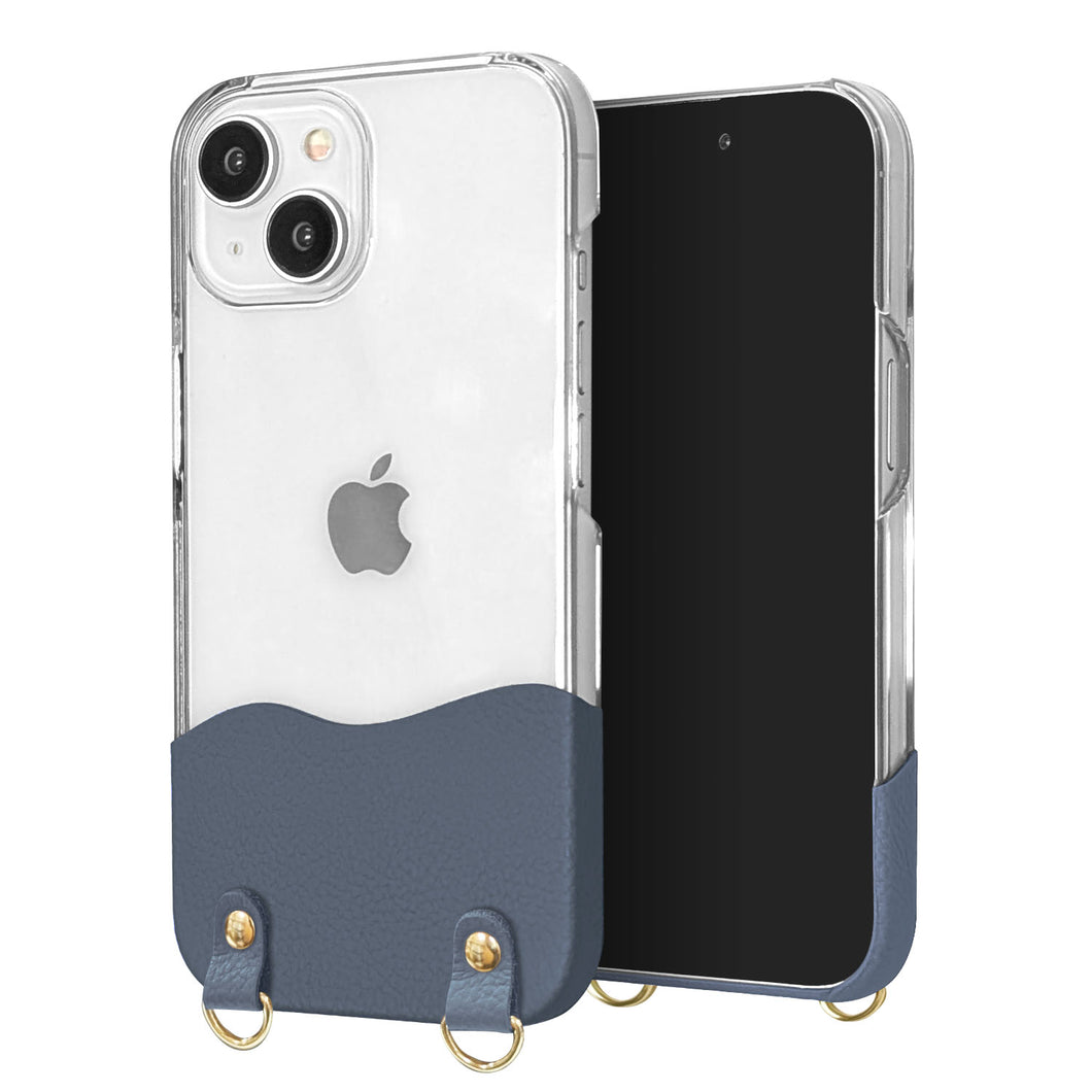 iPhone12 Pro Max ちょいまる シュリンク姫路レザー 透明クリアケース スマホショルダー