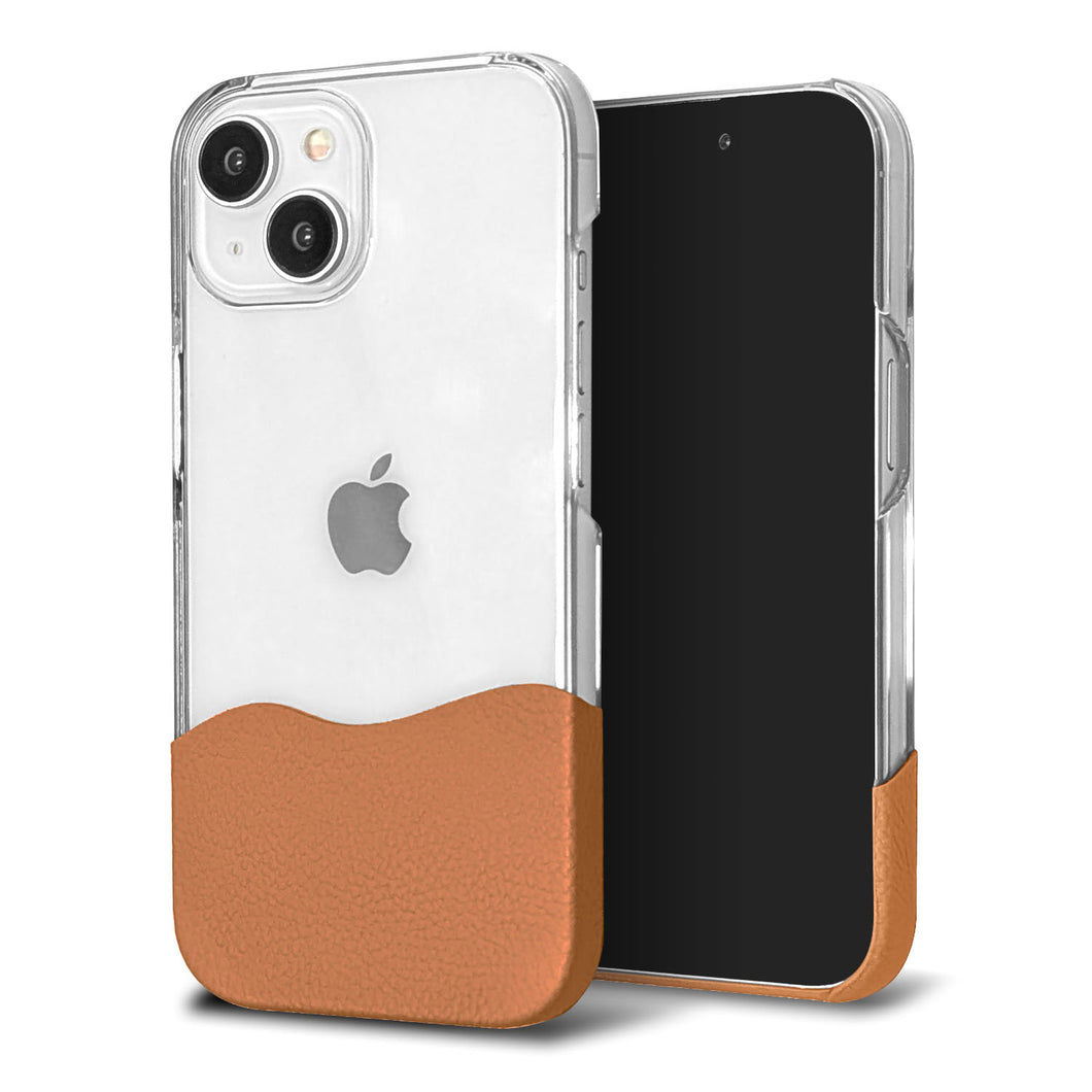 iPhone8 ちょいまる シュリンク姫路レザー 透明クリアケース スマホショルダー