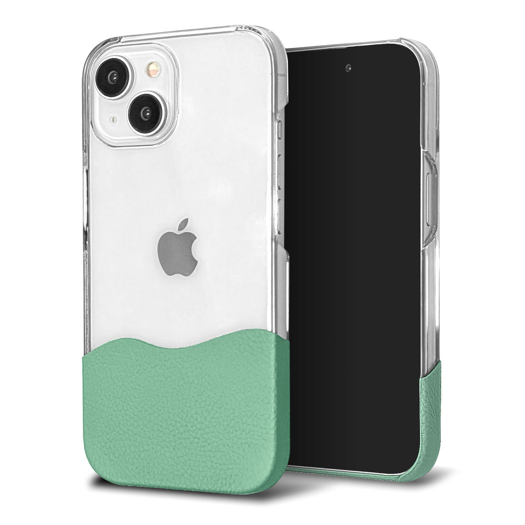 iPhone12 ちょいまる シュリンク姫路レザー 透明クリアケース スマホショルダー