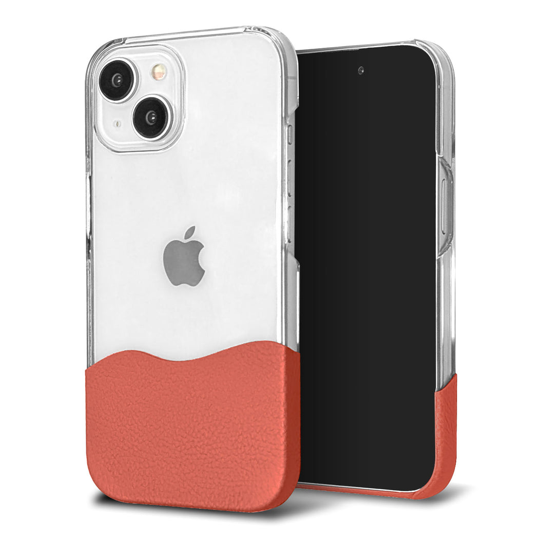 iPhone8 ちょいまる シュリンク姫路レザー 透明クリアケース スマホショルダー