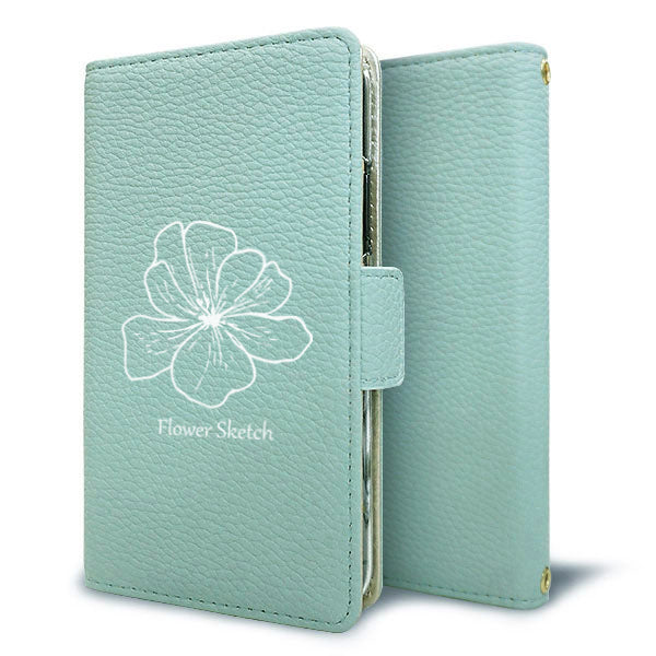 iPhone XR ワンポイントくすみカラー 手帳型 ミラー スタンド機能付 耐衝撃