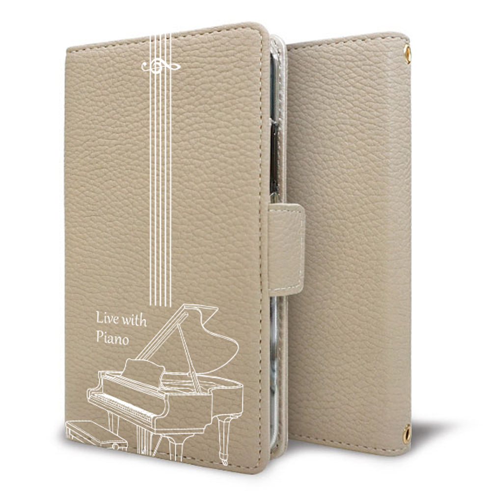 URBANO V04 KYV45 au 私の楽器 手帳型 ミラー スタンド機能付 耐衝撃