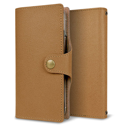 Galaxy Feel2 SC-02L docomo 姫路レザー シュリンクレザー ナチュラルカラー スマホケース手帳型 ベルト付き 本革 耐衝撃