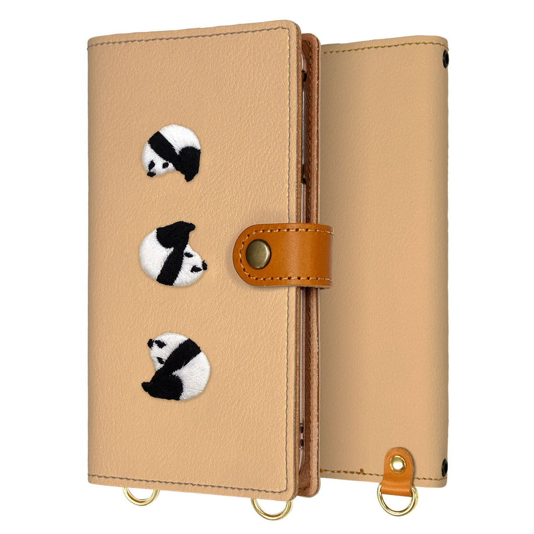 Galaxy A25 5G SM-A253Z SoftBank 刺繍 パンダ 手帳型ケース 耐衝撃