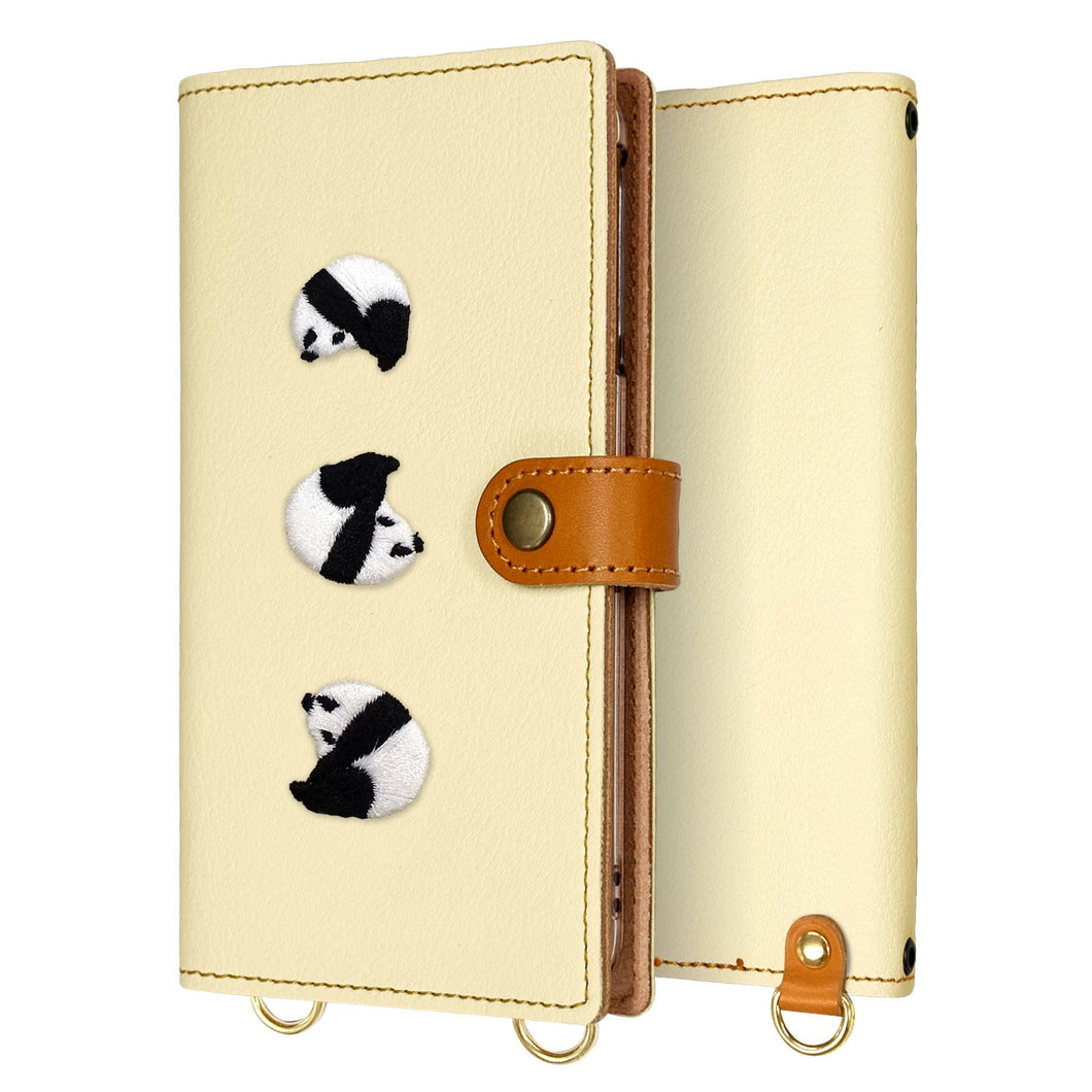 Galaxy A25 5G SC-53F docomo 刺繍 パンダ 手帳型ケース 耐衝撃