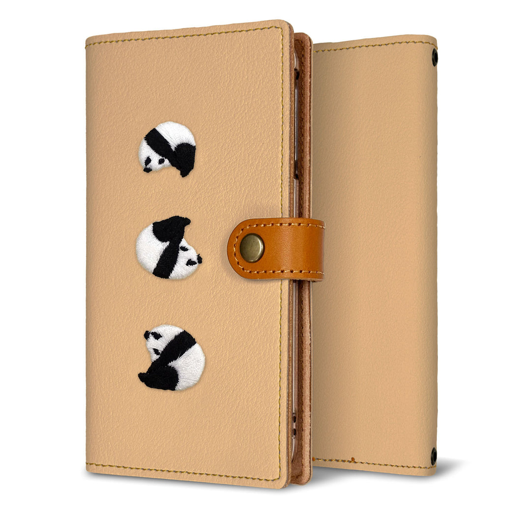 Galaxy Note20 Ultra 5G SCG06 au 刺繍 パンダ 手帳型ケース 耐衝撃