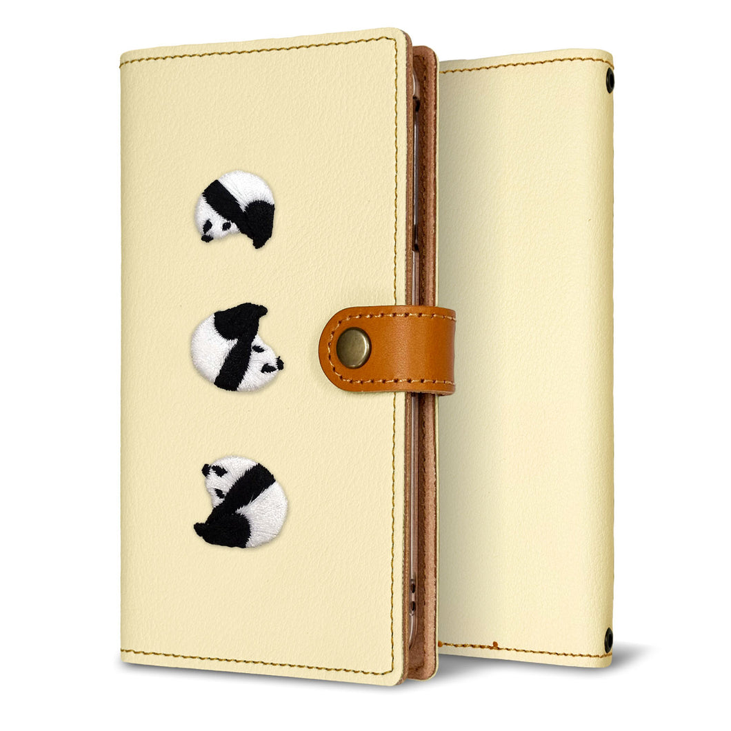 Galaxy A55 5G SC-53E docomo 刺繍 パンダ 手帳型ケース 耐衝撃