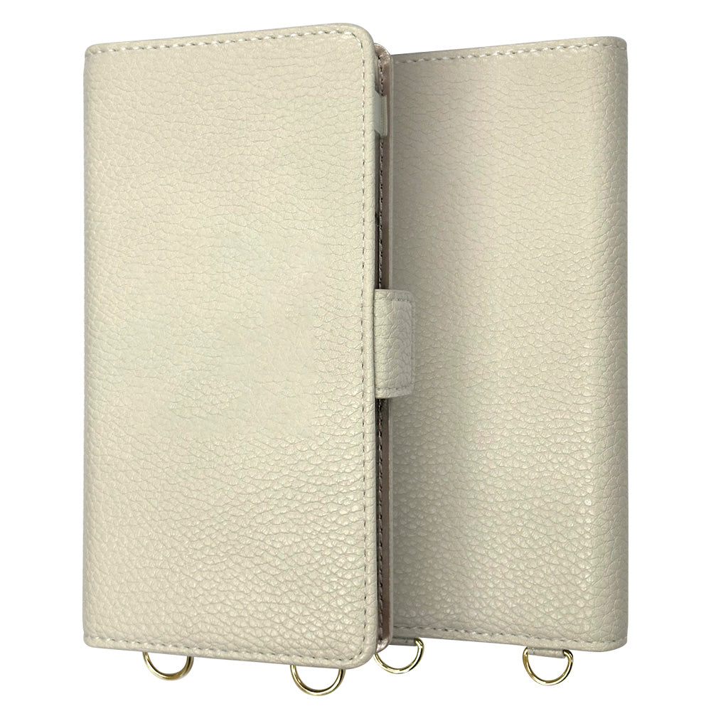 BASIO active SHG09 au スマホショルダー 手帳型 縦向き くすみカラー スタンド機能付