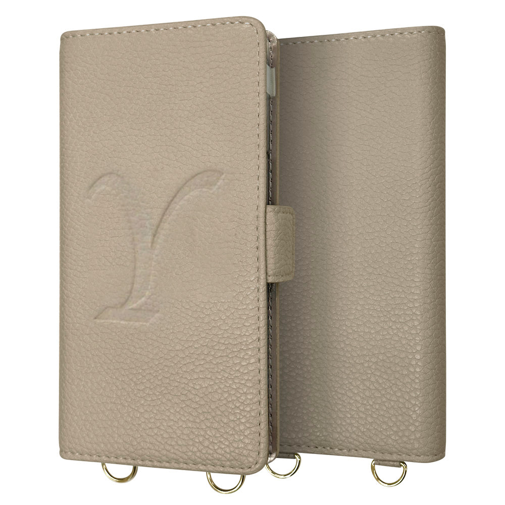 BASIO active SHG09 au スマホショルダー 手帳型 縦向き くすみカラー スタンド機能付