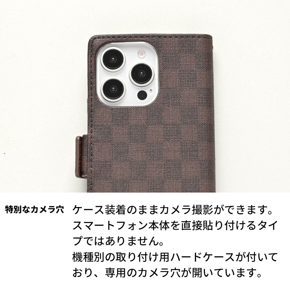 かんたんスマホ4 A402ZT Y!mobile フィオレッティ 市松模様 コインケース付き 手帳型ケース 耐衝撃