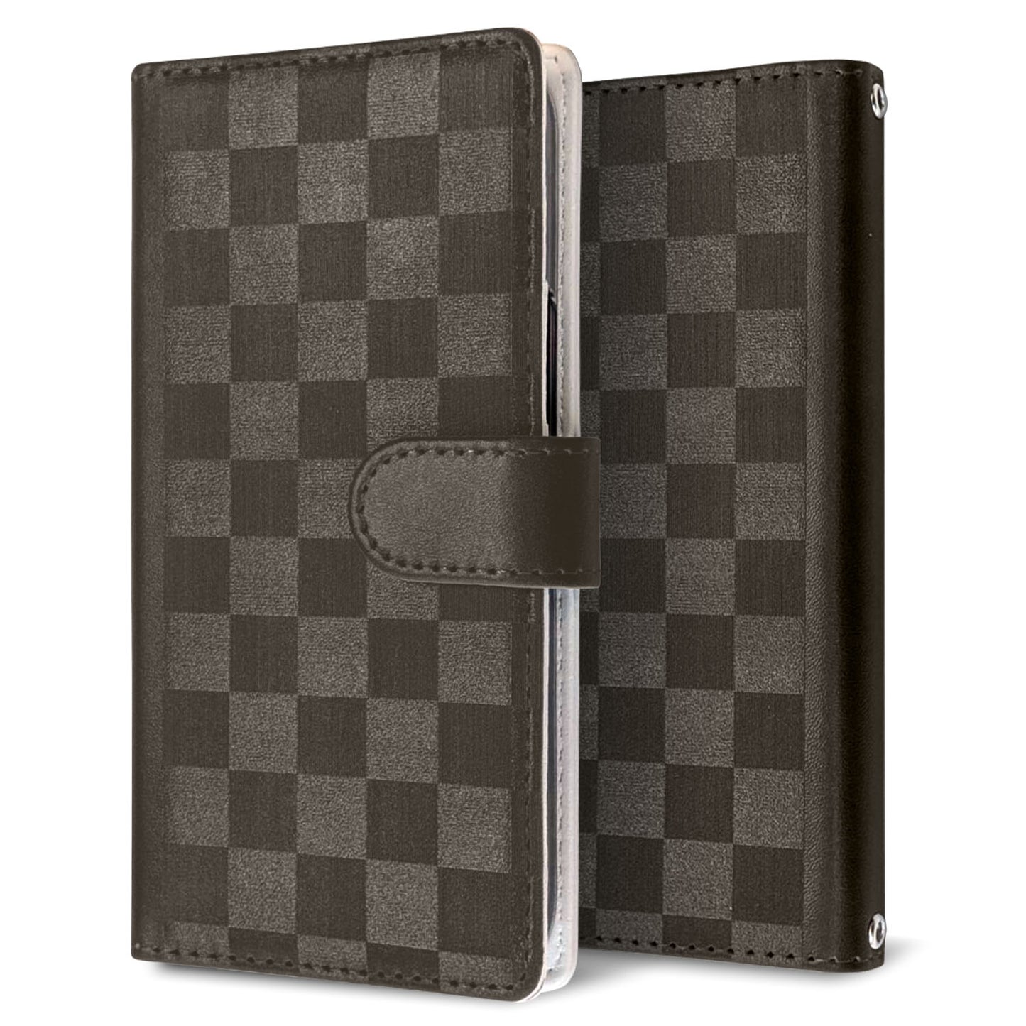 Xperia 1 II SOG01 au かくれ市松模様 手帳型ケース 耐衝撃