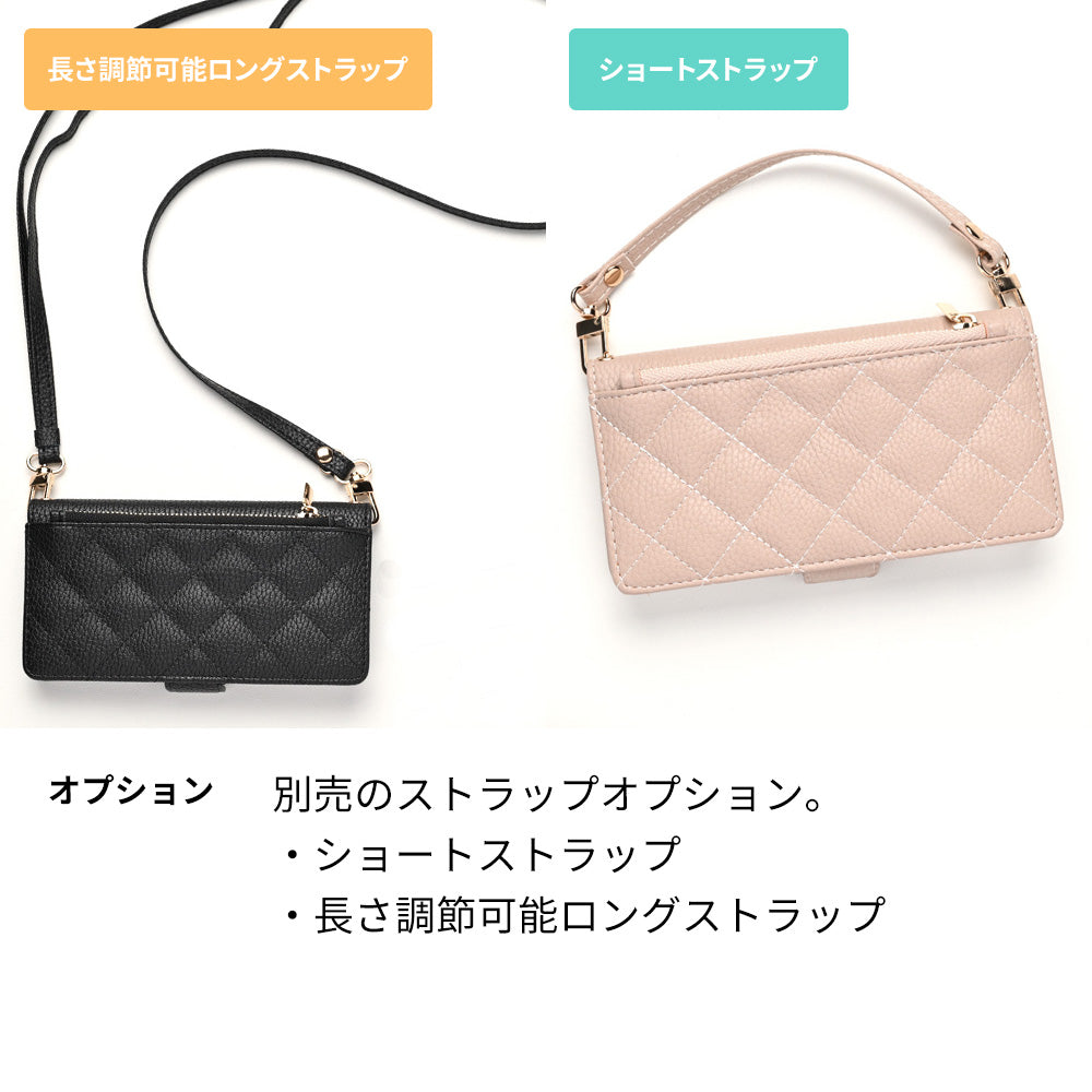 AQUOS wish3 A302SH Y!mobile キルティング コインケース付き スマホケース 手帳型 ミラー付き サイドマグネット