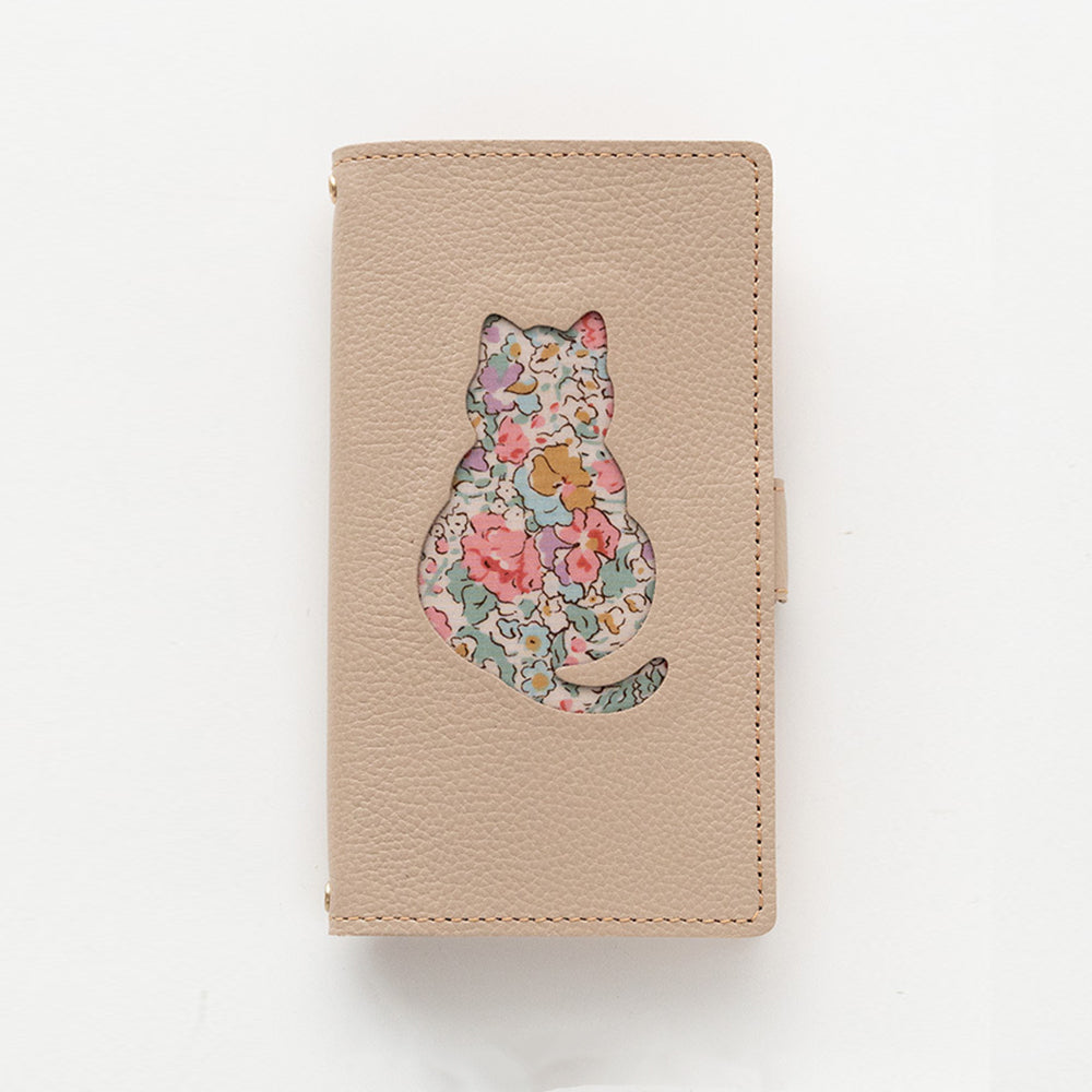 Google Pixel 11 Pro リバティ 猫・うさぎ 本革 サイドマグネット スマホケース 手帳型