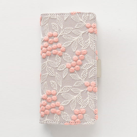 Xperia 10 IV SO-52C docomo ぷっくりミモザ 刺繍 サイドマグネット スマホケース 手帳型