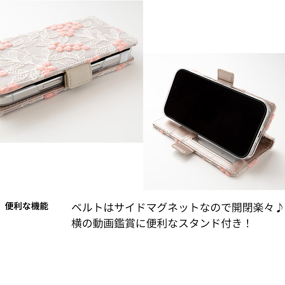 Google Pixel 11 Pro ぷっくりミモザ 刺繍 サイドマグネット スマホケース 手帳型