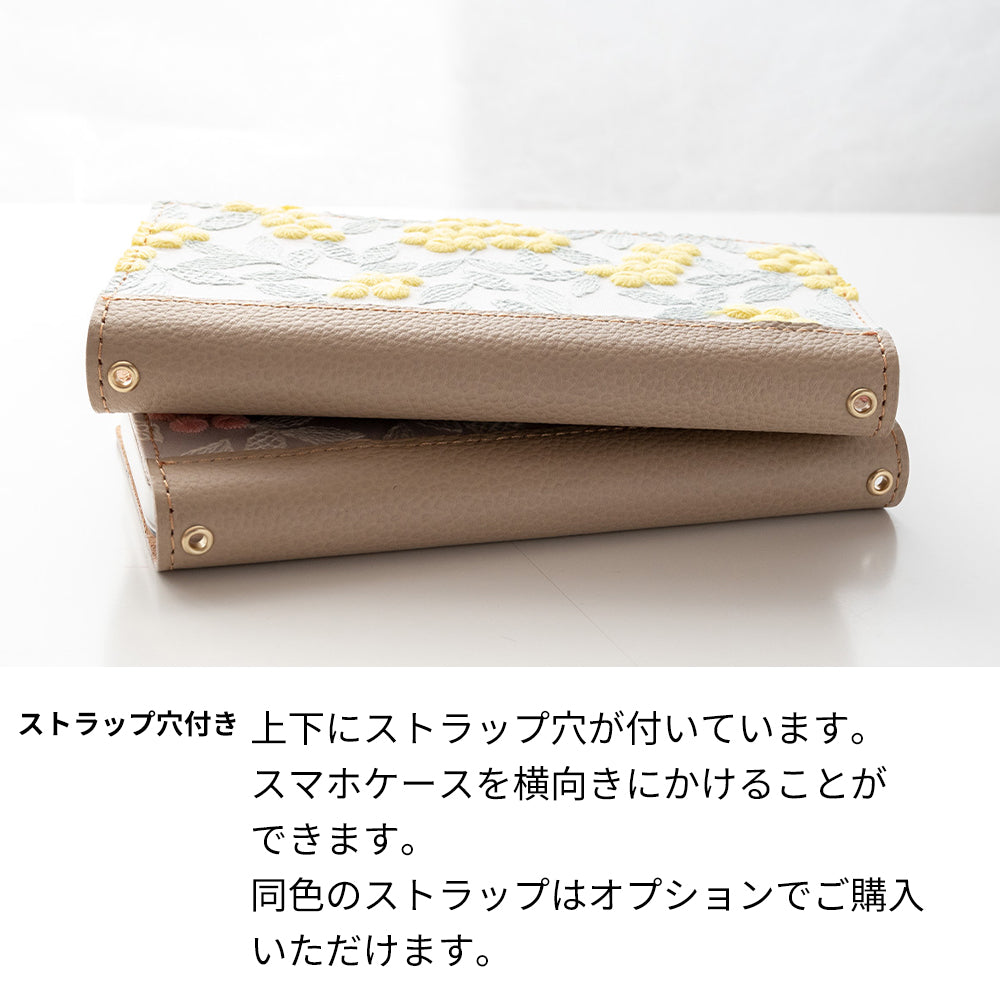 Google Pixel 11 ぷっくりミモザ × シュリンクレザー 本革 サイドマグネット スマホケース 手帳型
