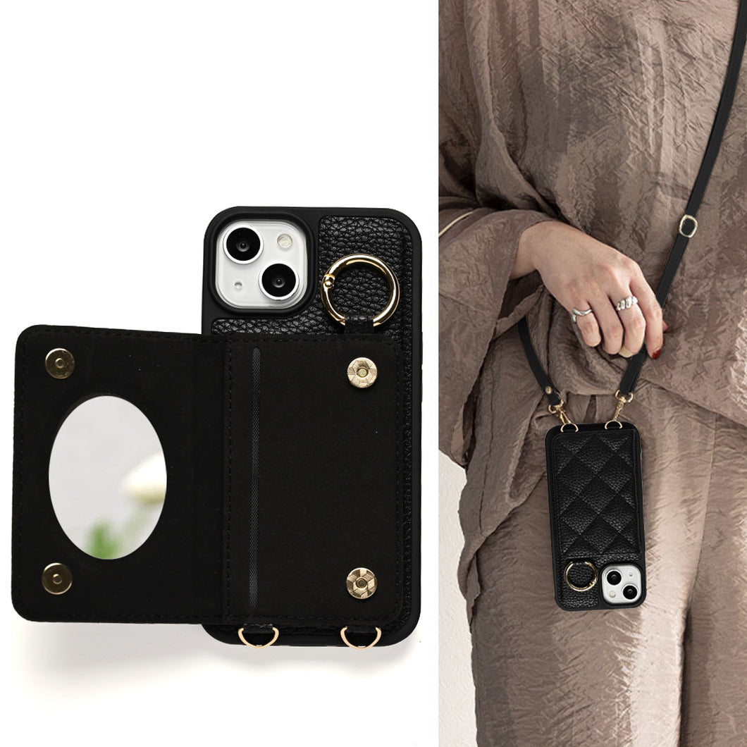 Google Pixel 7a キルティング カラー リアケース 2つ折りカードケース ミラー付き