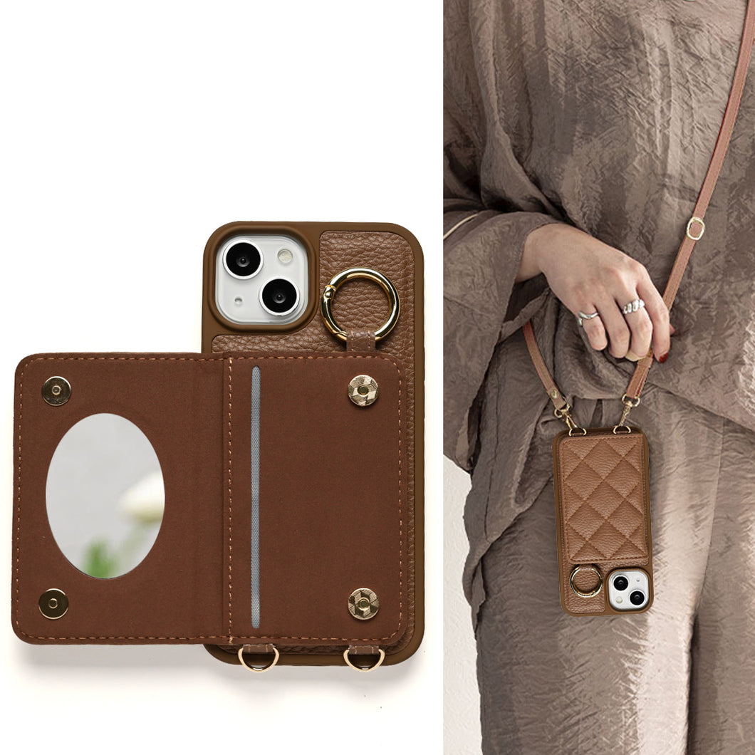 Google Pixel 7a キルティング カラー リアケース 2つ折りカードケース ミラー付き