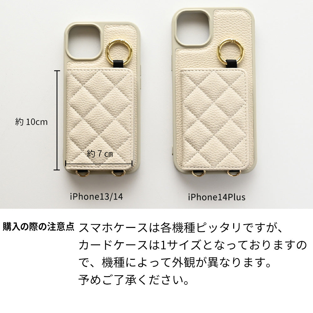 iPhone17e キルティング カラー リアケース 2つ折りカードケース ミラー付き