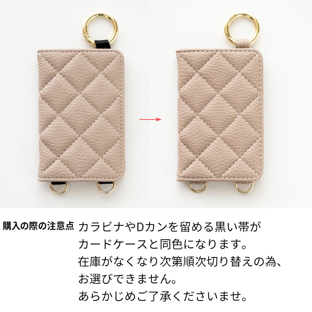 iPhone18 Pro キルティング カラー リアケース 2つ折りカードケース ミラー付き
