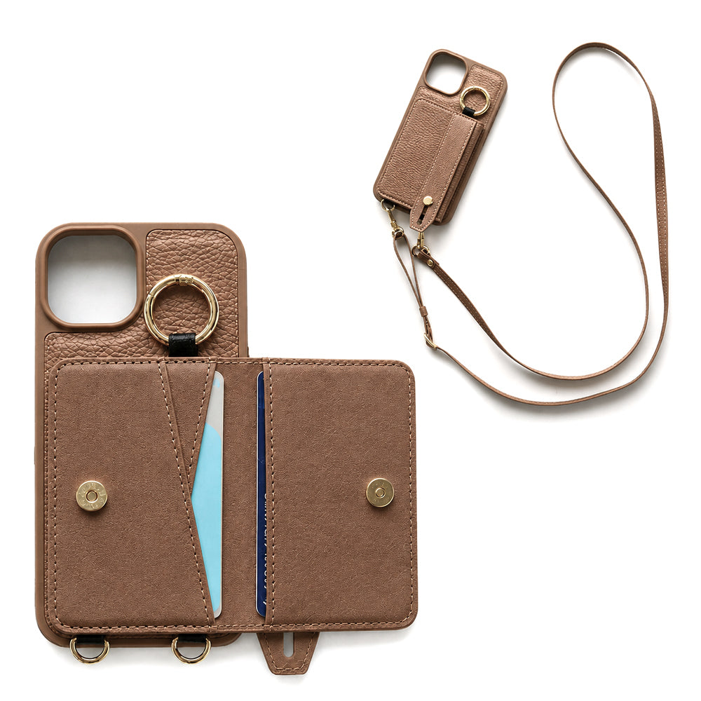 iPhone13 Pro Max ベルト付き 2つ折りカードケース カラーリアケース