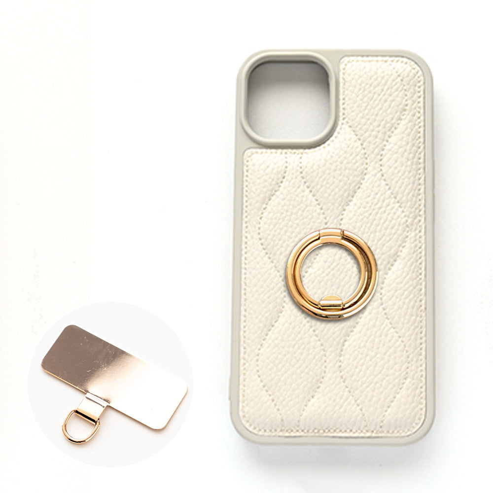 iPhone14 Pro キルティング ウェーブ カラーリアケース