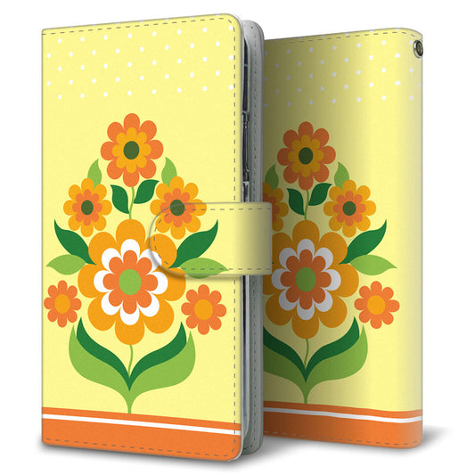iPhone15 Pro 昭和レトロ 花柄 高画質仕上げ プリント手帳型ケース