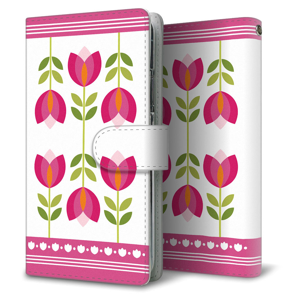 OPPO A5 5G A502OP Y!mobile 昭和レトロ 花柄 高画質仕上げ プリント手帳型ケース