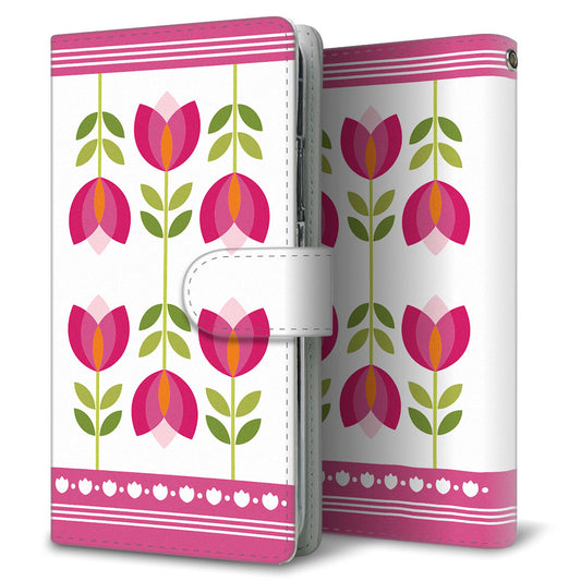 iPhone16 昭和レトロ 花柄 高画質仕上げ プリント手帳型ケース 耐衝撃