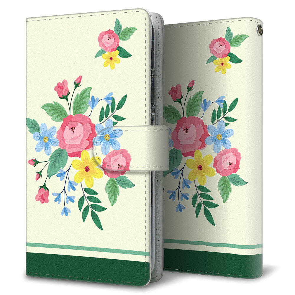 HUAWEI P30 lite Marie-L22J 昭和レトロ 花柄 高画質仕上げ プリント手帳型ケース 耐衝撃