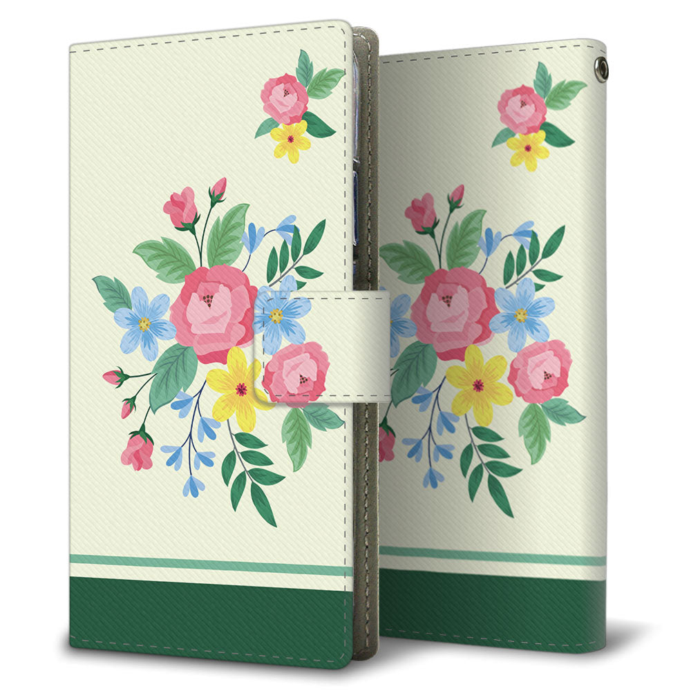 Xperia 10 VII SOG16 au 昭和レトロ 花柄 高画質仕上げ プリント手帳型ケース