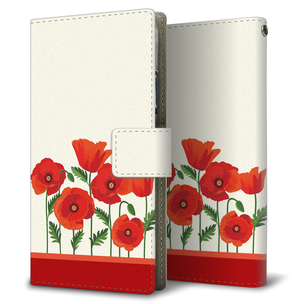 Xperia Ace III SOG08 au 昭和レトロ 花柄 高画質仕上げ プリント手帳型ケース 耐衝撃