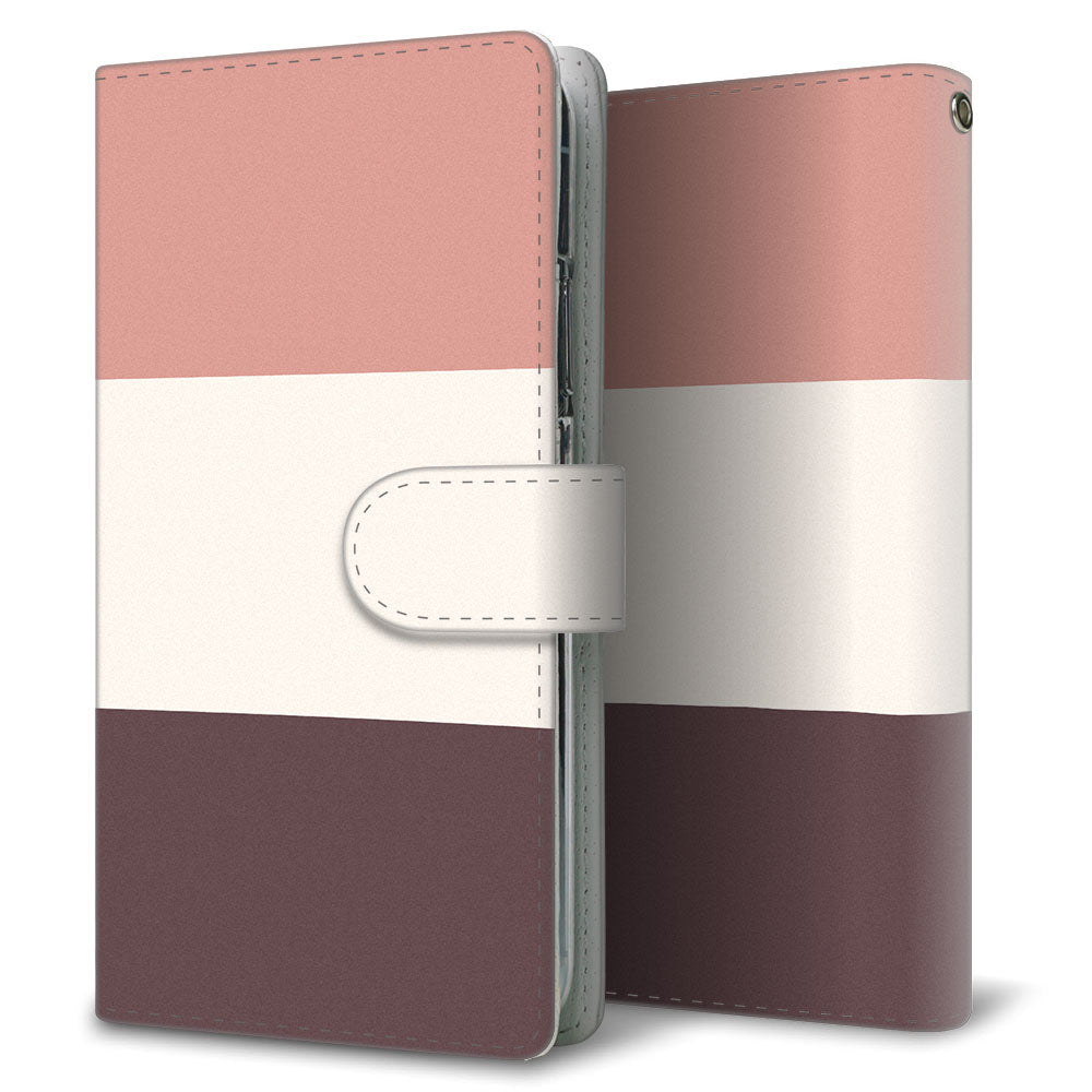 Xperia Ace III SOG08 au かわいいトリコロール プリント手帳型ケース 耐衝撃