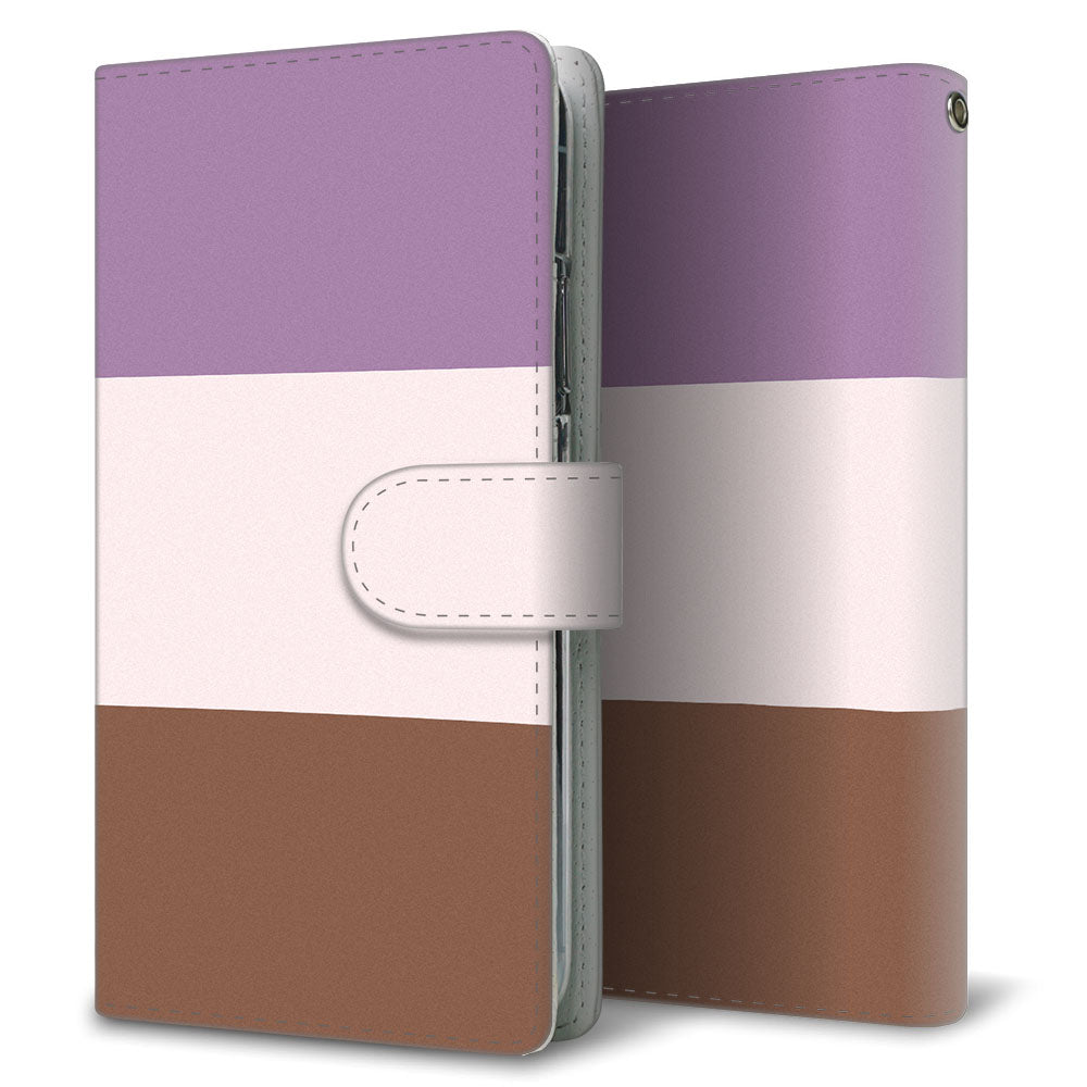 Xperia 1 III SOG03 au かわいいトリコロール プリント手帳型ケース 耐衝撃