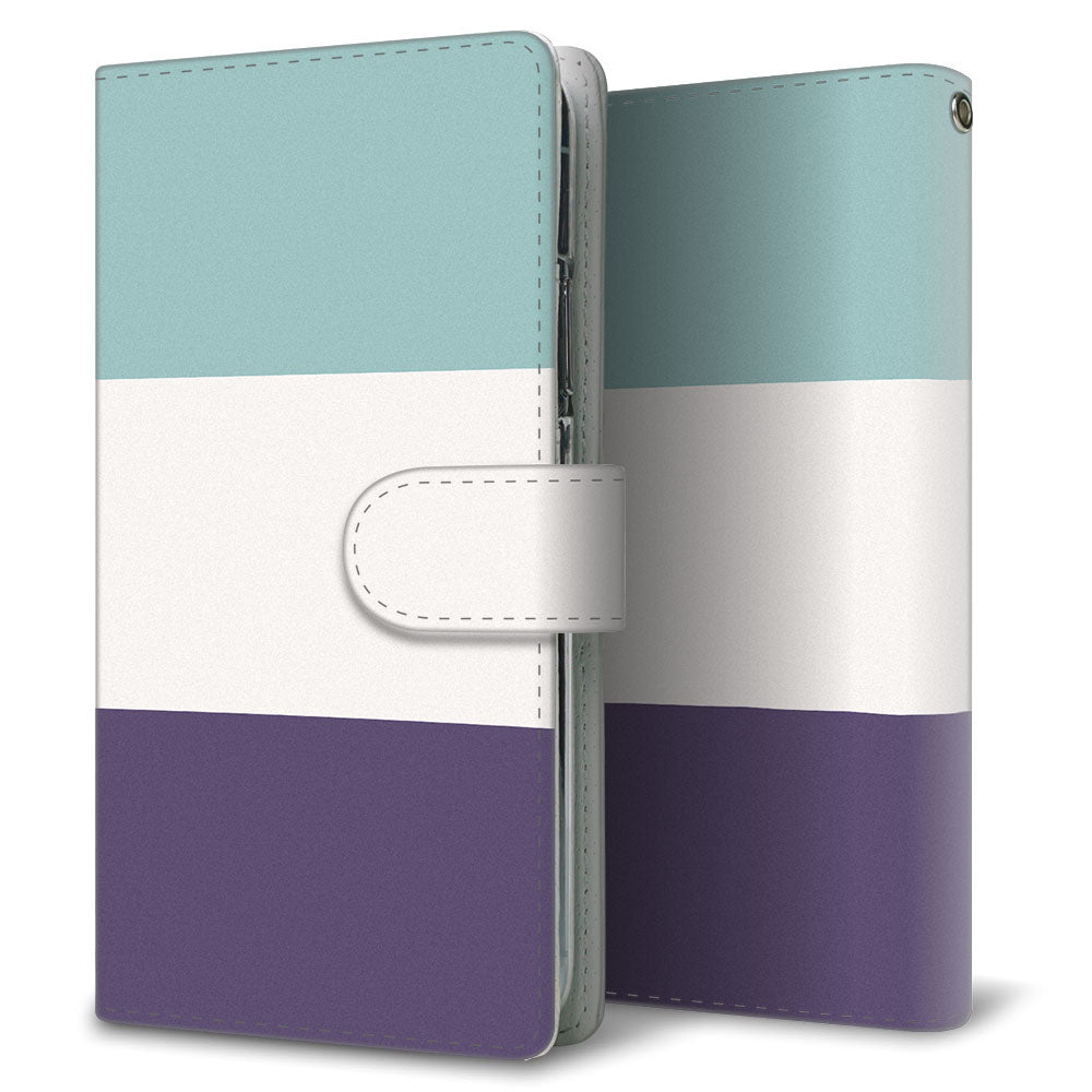 AQUOS sense3 basic 907SH かわいいトリコロール プリント手帳型ケース 耐衝撃