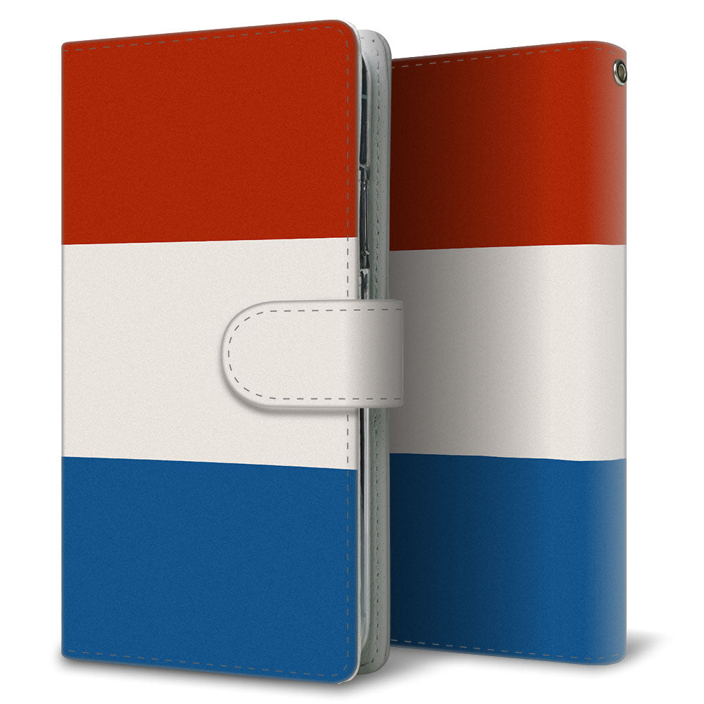 Galaxy A53 5G SCG15 au かわいいトリコロール プリント手帳型ケース 耐衝撃