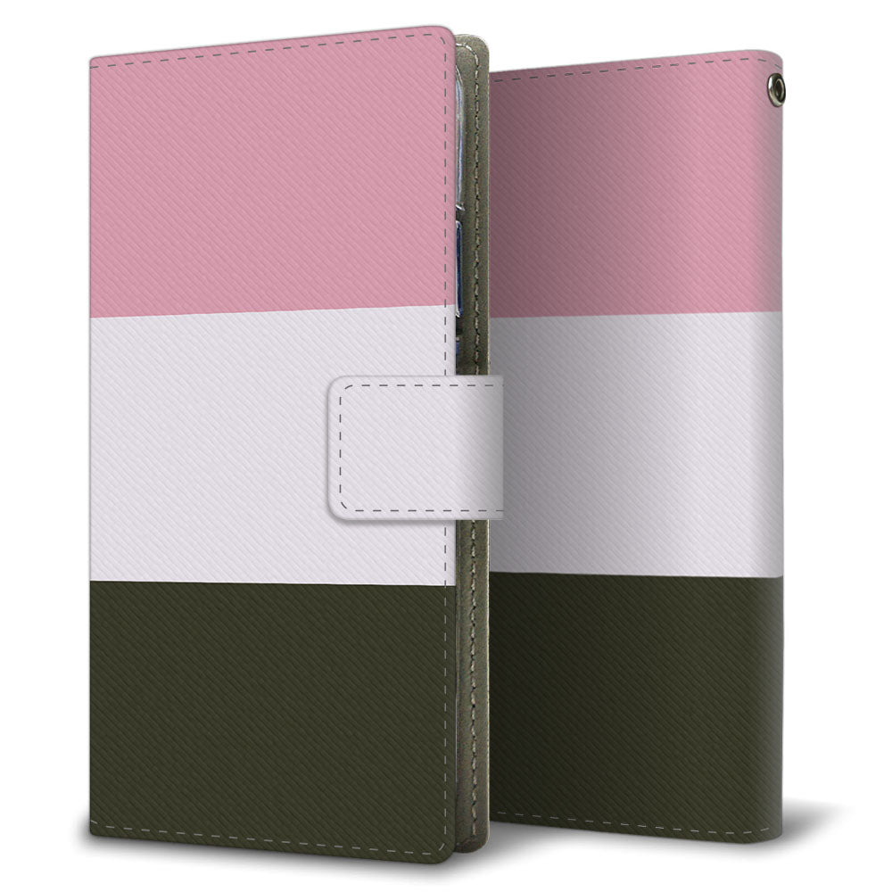 Xperia 1 III SOG03 au かわいいトリコロール プリント手帳型ケース 耐衝撃