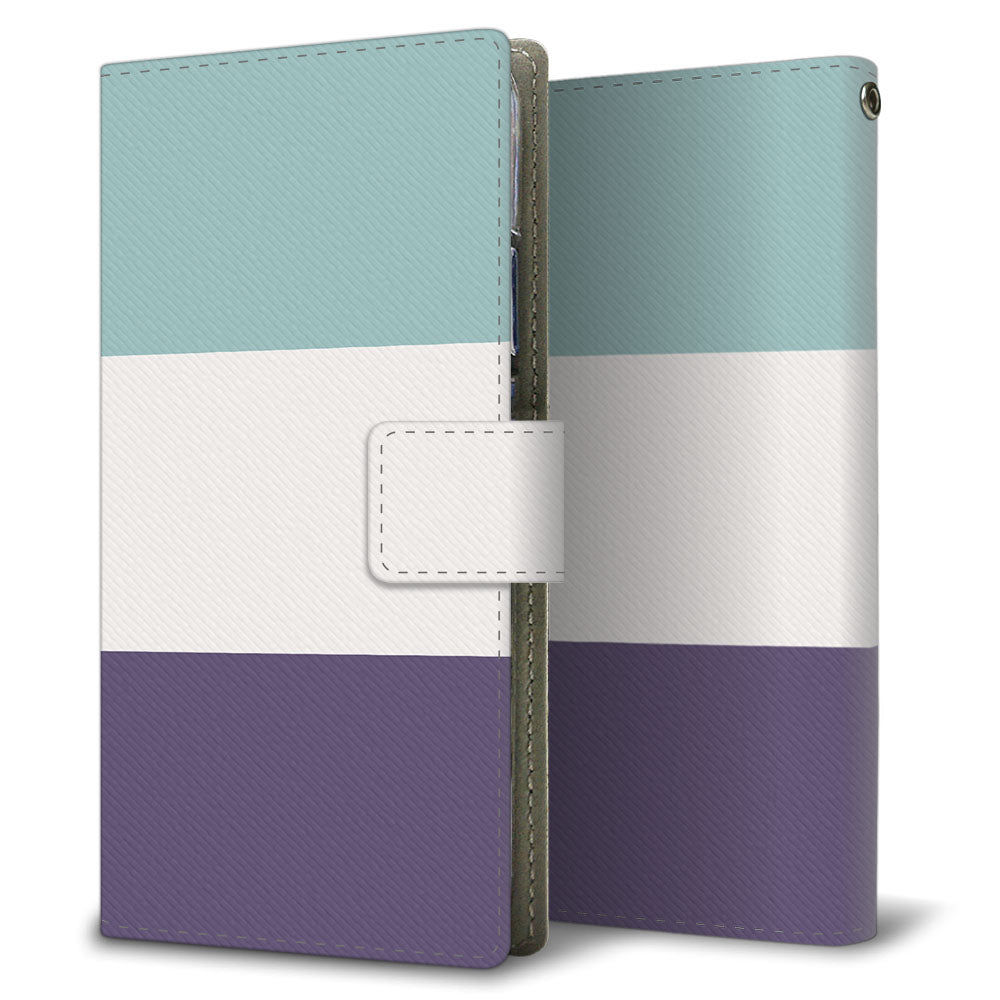 らくらくスマートフォン F-53E docomo かわいいトリコロール プリント手帳型ケース 耐衝撃