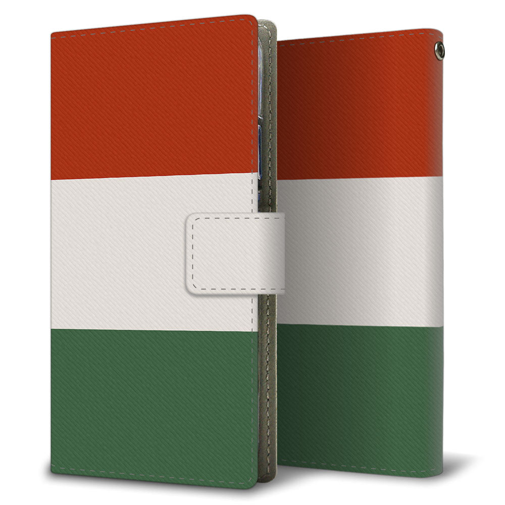 らくらくスマートフォン F-53E docomo かわいいトリコロール プリント手帳型ケース 耐衝撃