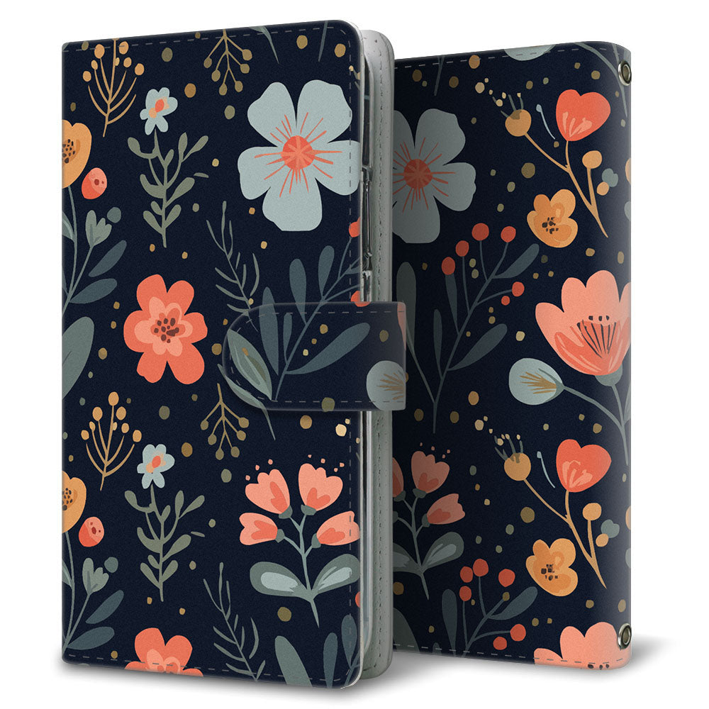 HUAWEI P40 lite E ART-L29N 北欧風花柄 大人かわいい プリント手帳型ケース 耐衝撃