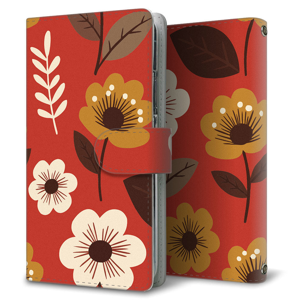 Xperia 1 III SO-51B docomo 北欧風花柄 大人かわいい プリント手帳型ケース 耐衝撃