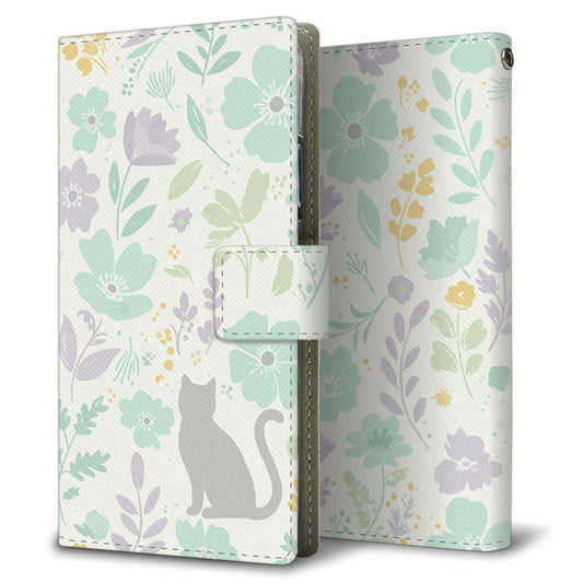 AQUOS R compact 701SH SoftBank 北欧風パステル 大人かわいい プリント手帳型ケース 耐衝撃