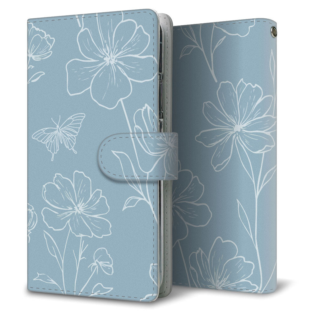 Google Pixel 3a 花のスケッチ 大人かわいい プリント手帳型ケース 耐衝撃