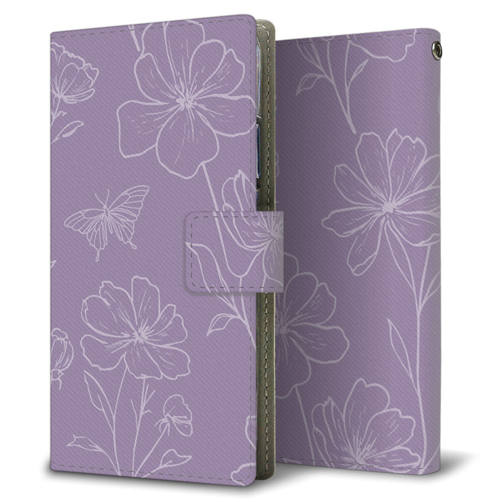 Redmi Note 9S 花のスケッチ 大人かわいい プリント手帳型ケース 耐衝撃